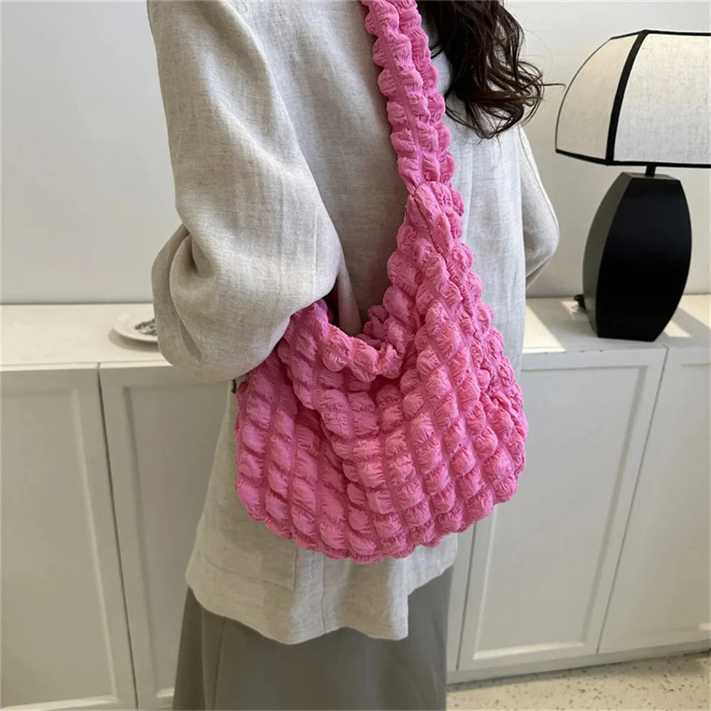 Cléa – Quilted Pleated Crossbody Bag