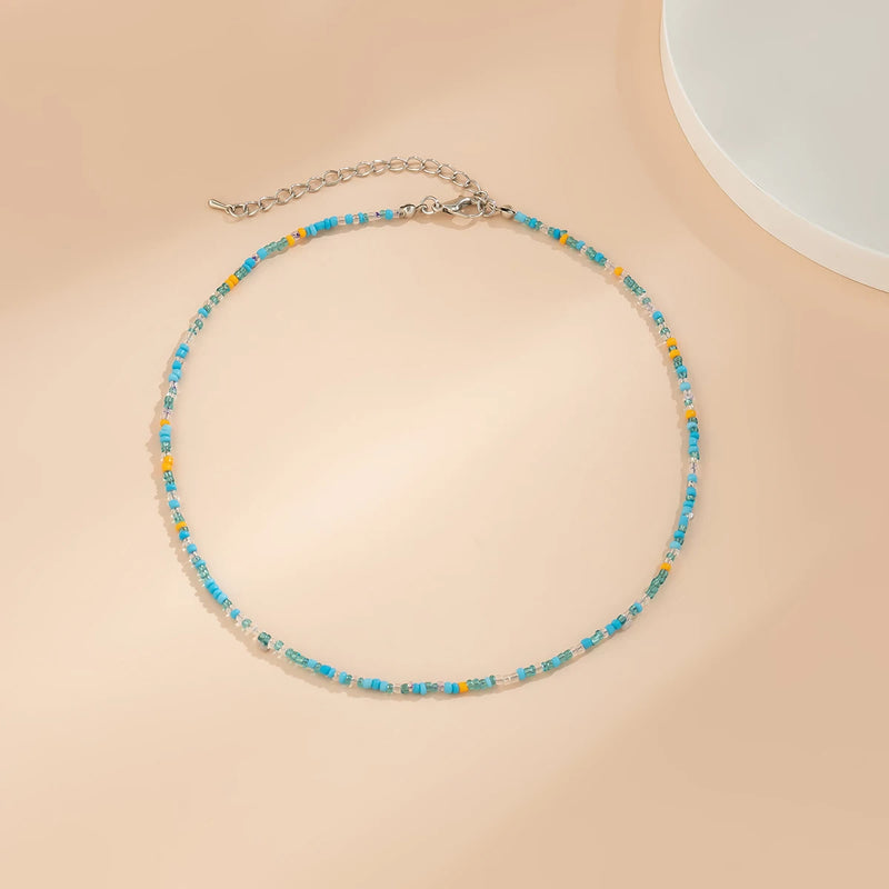 Solea Bead Choker — Handmade Multicolor Acrylic Necklace
