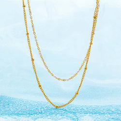 Naya Dual Chain Necklace — Minimalist Stainless Steel Double-Layer Design