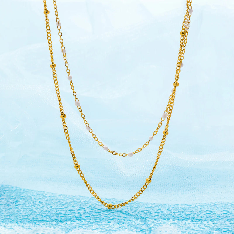 Naya Dual Chain Necklace — Minimalist Stainless Steel Double-Layer Design