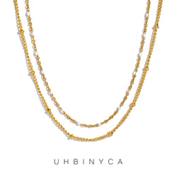 Naya Dual Chain Necklace — Minimalist Stainless Steel Double-Layer Design