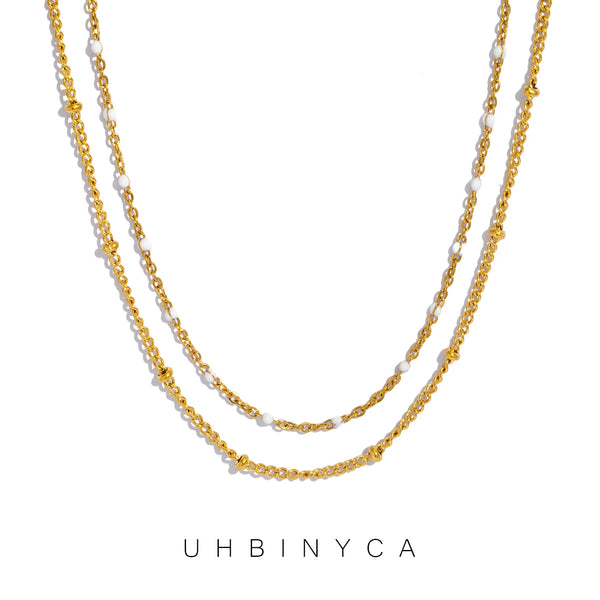 Naya Dual Chain Necklace — Minimalist Stainless Steel Double-Layer Design