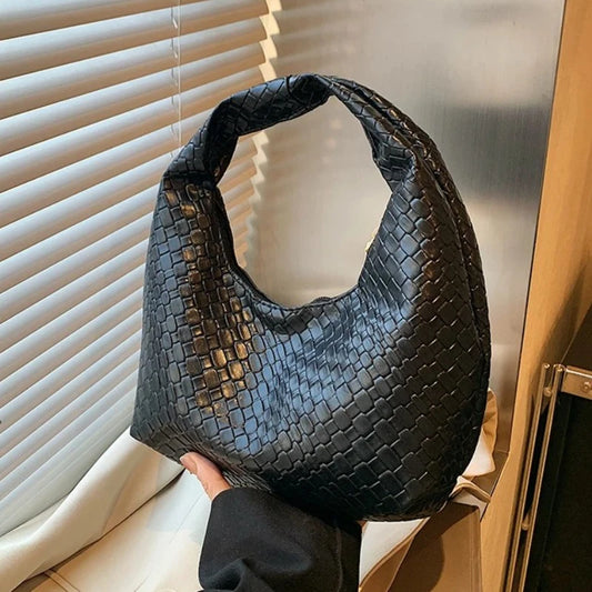 Solène – Retro Woven Leather Tote Bag