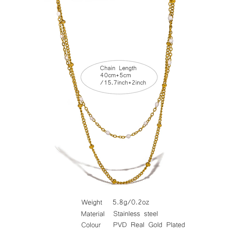Naya Dual Chain Necklace — Minimalist Stainless Steel Double-Layer Design