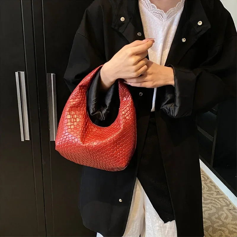 Solène – Retro Woven Leather Tote Bag